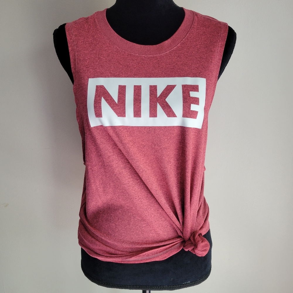 Nike dri fit heather red sleeveless tank top L
